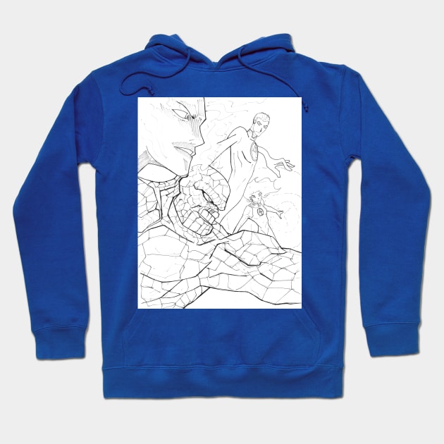 Fantastic Four Sketch Hoodie by jorge_lebeau